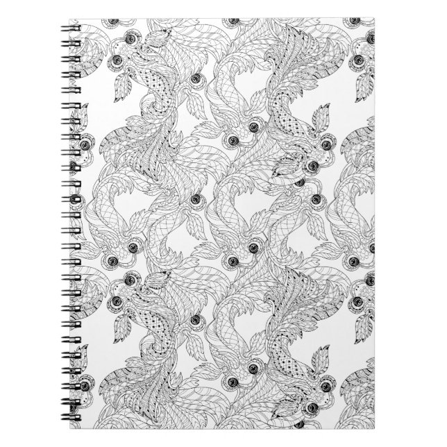 China Fish Doodle Spiral Notebook (Front)
