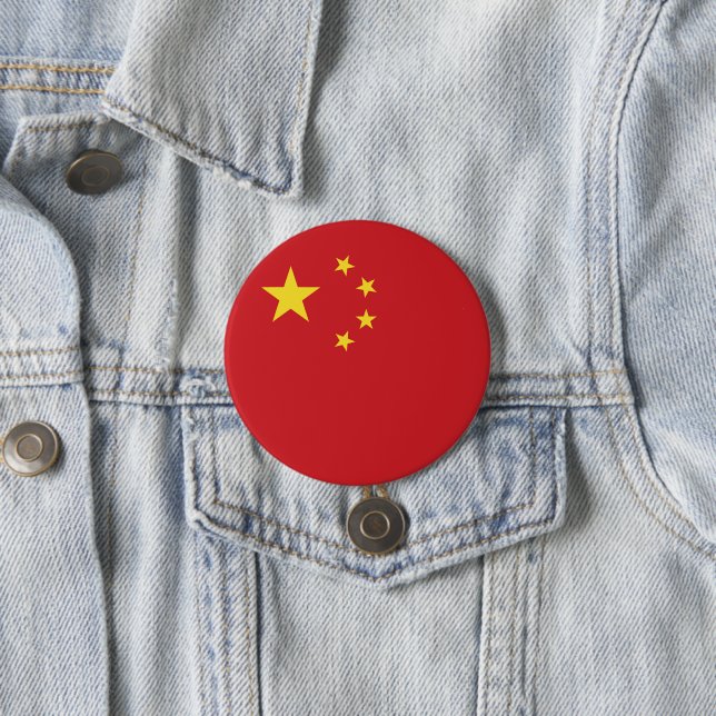 China flag 7.5 cm round badge (In Situ)