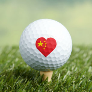 China Flag And Heart Design Golf Balls