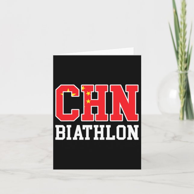 China Flag Biathlonist - Chinese Chn Biathlon  Card (Front)
