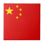 China Flag Ceramic Tile<br><div class="desc">This design consists of the Chinese flag cleverly reshaped to fit the square tile surface. A decorative and useful item that would make a perfect gift for those who like to remember China.</div>