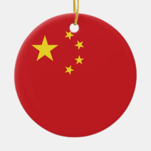 China flag ceramic tree decoration