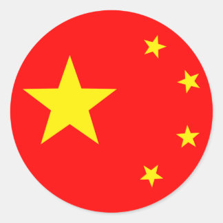 China Flag "Classic" Classic Round Sticker