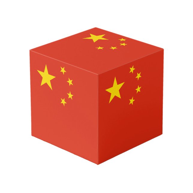 China Flag Cube (Front Angled)