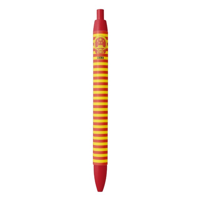 China Flag Cute Patriotic Black Ink Pen (Front Vertical)