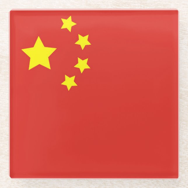 China Flag Glass Coaster (Front)