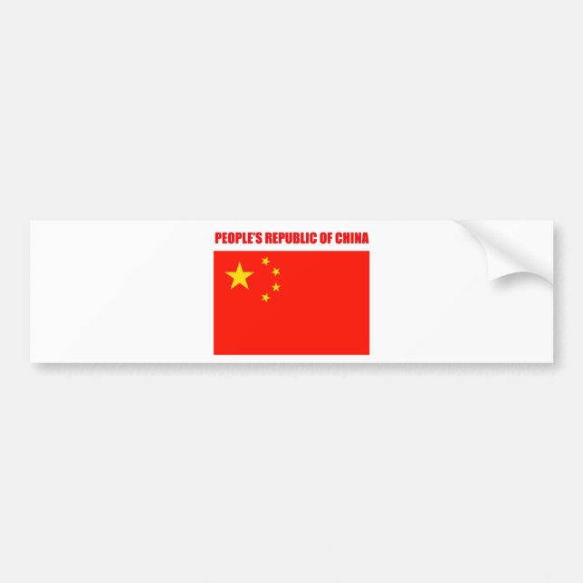China Flag High Quality Bumper Sticker (Front)