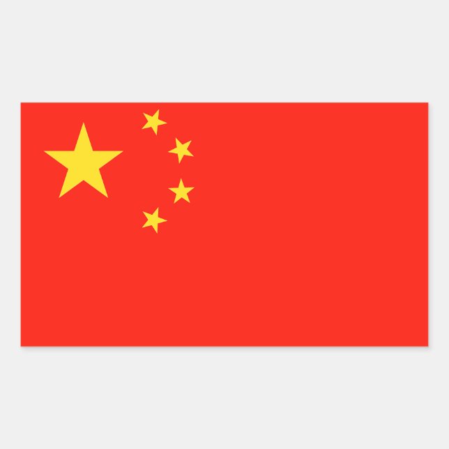China Flag - High Quality Rectangular Sticker (Front)