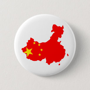 China Flag Map full size 6 Cm Round Badge
