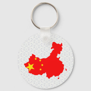 China Flag Map full size Key Ring
