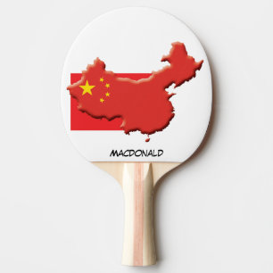 CHINA FLAG & MAP Personalised Ping Pong Paddle