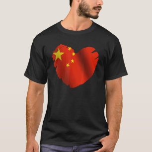 China Flag On Shape Of Heart Chinese China T-Shirt