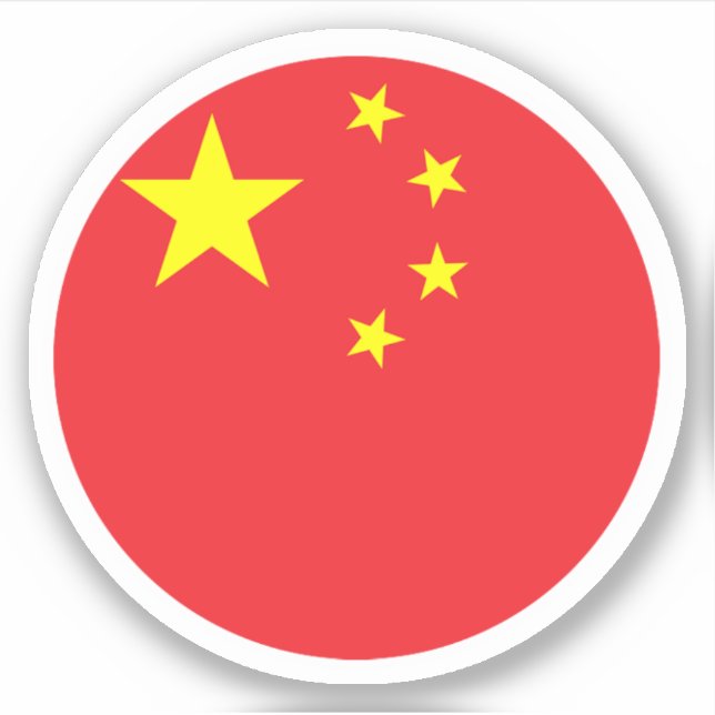 China Flag Round Sticker (Front)