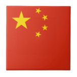 China Flag Tile<br><div class="desc">The Chinese flag is a solid flag with four small stars and one bigger star in the upper left corner. The used colours in the flag are red, yellow. The proportion of the Chinese flag is 2:3. The Flag of China was adopted in 1949. The first use of the current...</div>