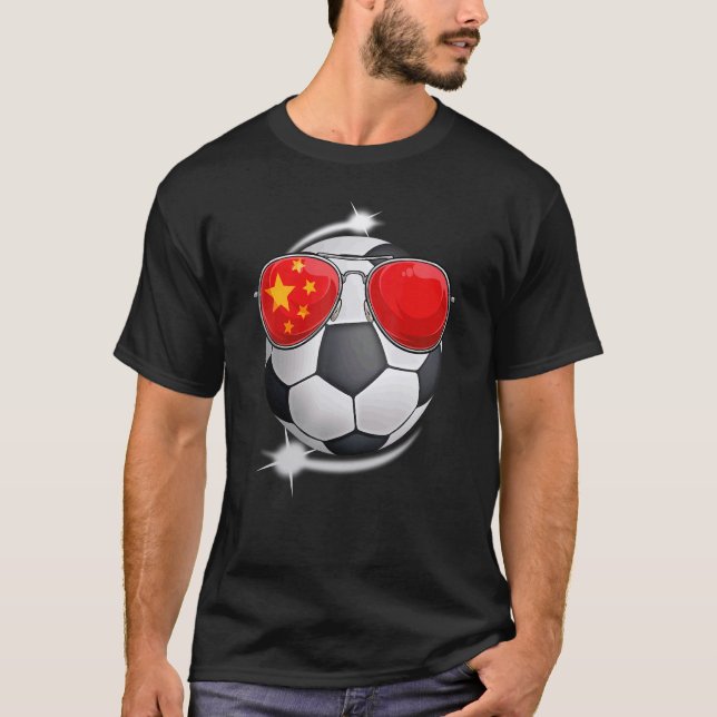 China Football Fan Sunglass Soccer Chinese T-Shirt (Front)