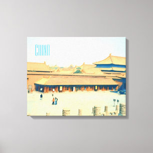 China Forbidden City vintage travel Canvas Print