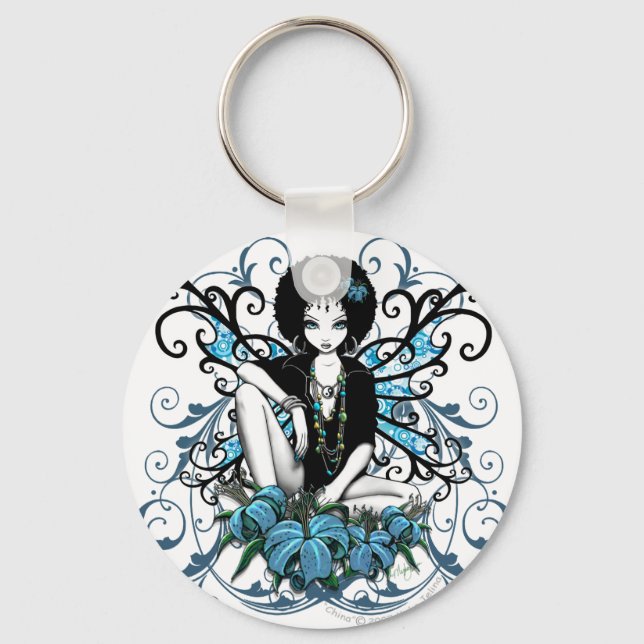 "China" Gothic Retro Flower Fairy Keychain (Front)