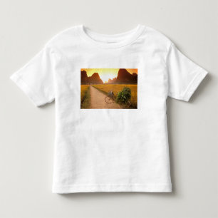 China, Guangxi. Yangzhou, Bicycle on country Toddler T-Shirt