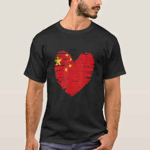 China Heart Chinese Flag Chinese Pride T-Shirt