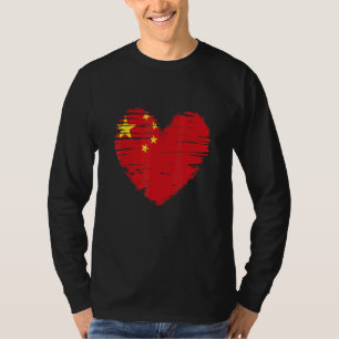 China Heart Chinese Flag Chinese Pride T-Shirt