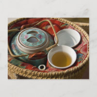China, Hong Kong. Traditional Chinese teapot & 3