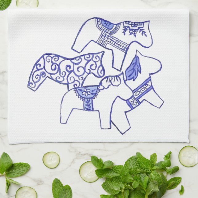 China Horses Tea Towel (Folded)