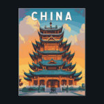 China Illustration Travel Art Vintage Postcard<br><div class="desc">China vector artwork design. From iconic sites like the Great Wall and the Forbidden City to the natural wonders of Zhangjiajie and Guilin,  China invites travelers to explore its deep history,  vibrant traditions,  and endless adventures.</div>