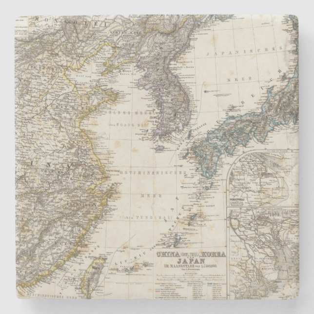 China, Korea, Japan Stone Coaster (Front)