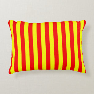 china kyrgyzstan spain flag stripes red yellow pat decorative cushion