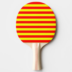 china kyrgyzstan spain flag stripes red yellow pat ping pong paddle