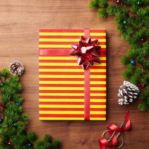 china kyrgyzstan spain flag stripes red yellow pat wrapping paper