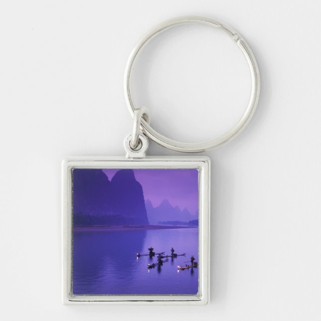 China, Li River. Cormorant fishermen. Key Ring (Front)