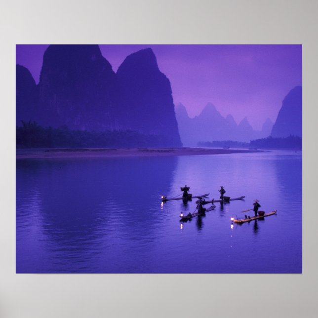 China, Li River. Cormorant fishermen. Poster (Front)
