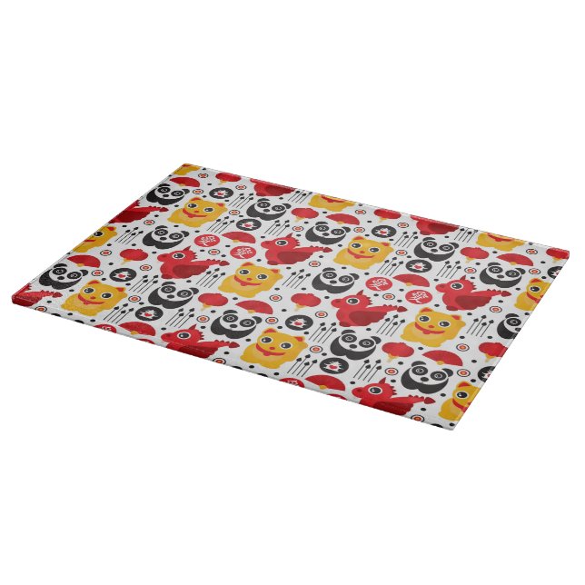 China lucky cat, dragon, and panda cutting board (Corner)