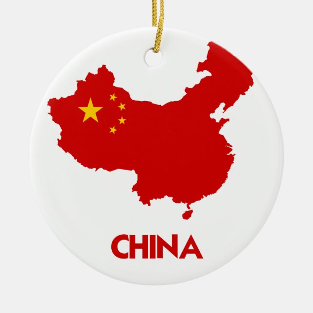 CHINA MAP CERAMIC TREE DECORATION (Front)