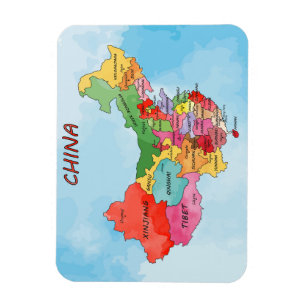 China Map watercolor artwork Magnet