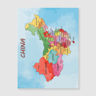 China Map watercolor artwork Magnetic Card