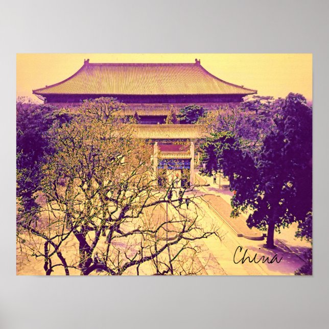 China Ming Tombs vintage travel Poster (Front)