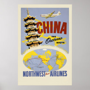 China - Northwest Air Travel Poster