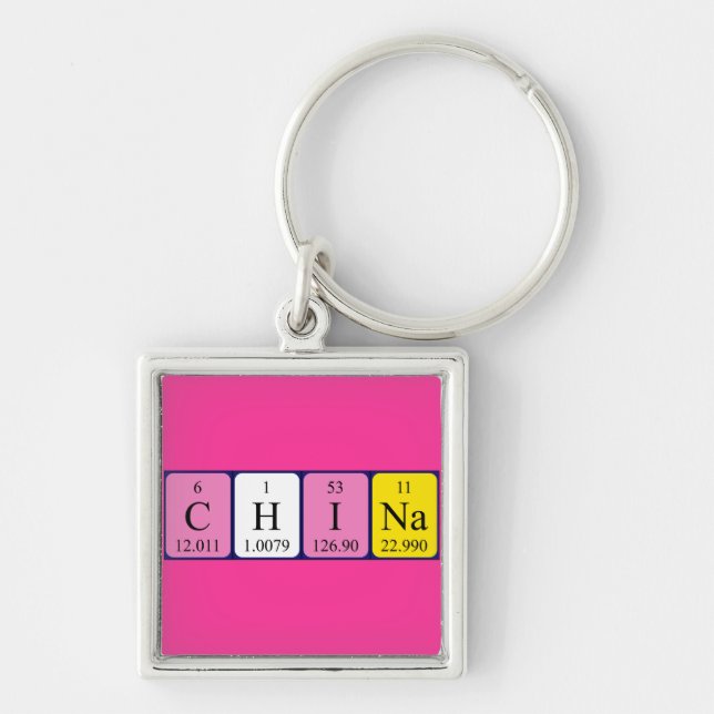 China periodic table name keyring (Front)