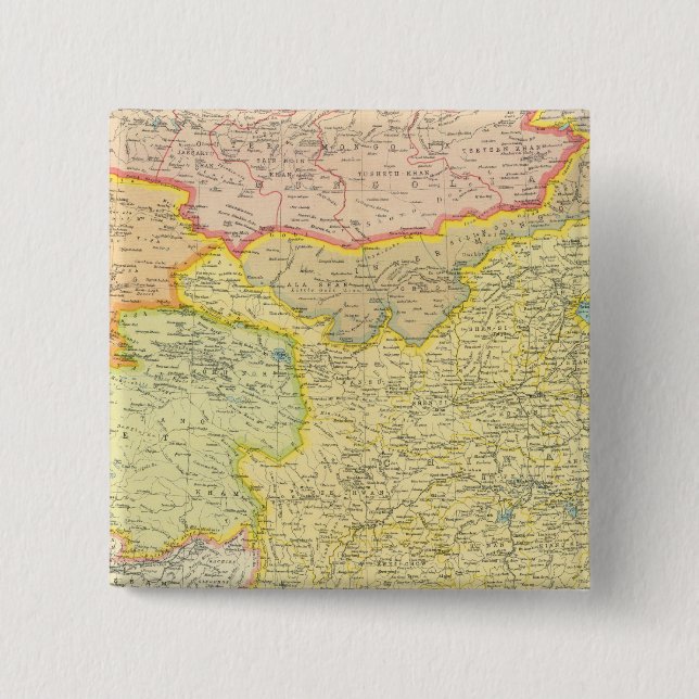 China political map 15 cm square badge (Front)