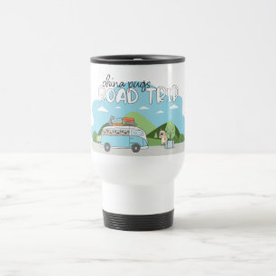 China Pugs Road Trip Travel Mug