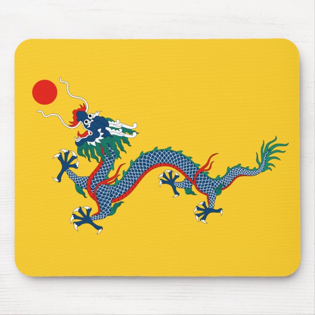 China Qing Dynasty Flag (Chinese Dragon) (Asian) Mouse Pad (Front)