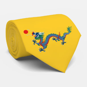 China Qing Dynasty Flag (Chinese Dragon) (Asian) Tie