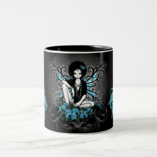 China Retro Teal Lilly Afro Fae Fantasy Mug