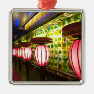 China, Shanghai. Bar in the Xin Tian Di bar Metal Tree Decoration