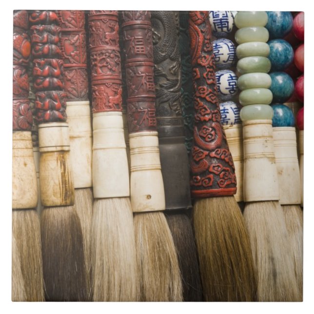 China, Shanghai. Brushes Chenghuang Miao Tile (Front)