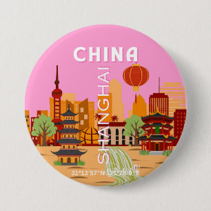 China Shanghai Travel Art 7.5 Cm Round Badge