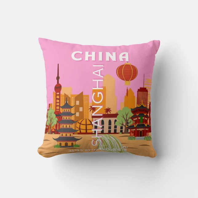 China Shanghai Travel Art Cushion (Front)
