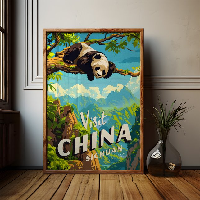 China Sichuan Panda Travel Poster Wall Art (Creator Uploaded)
